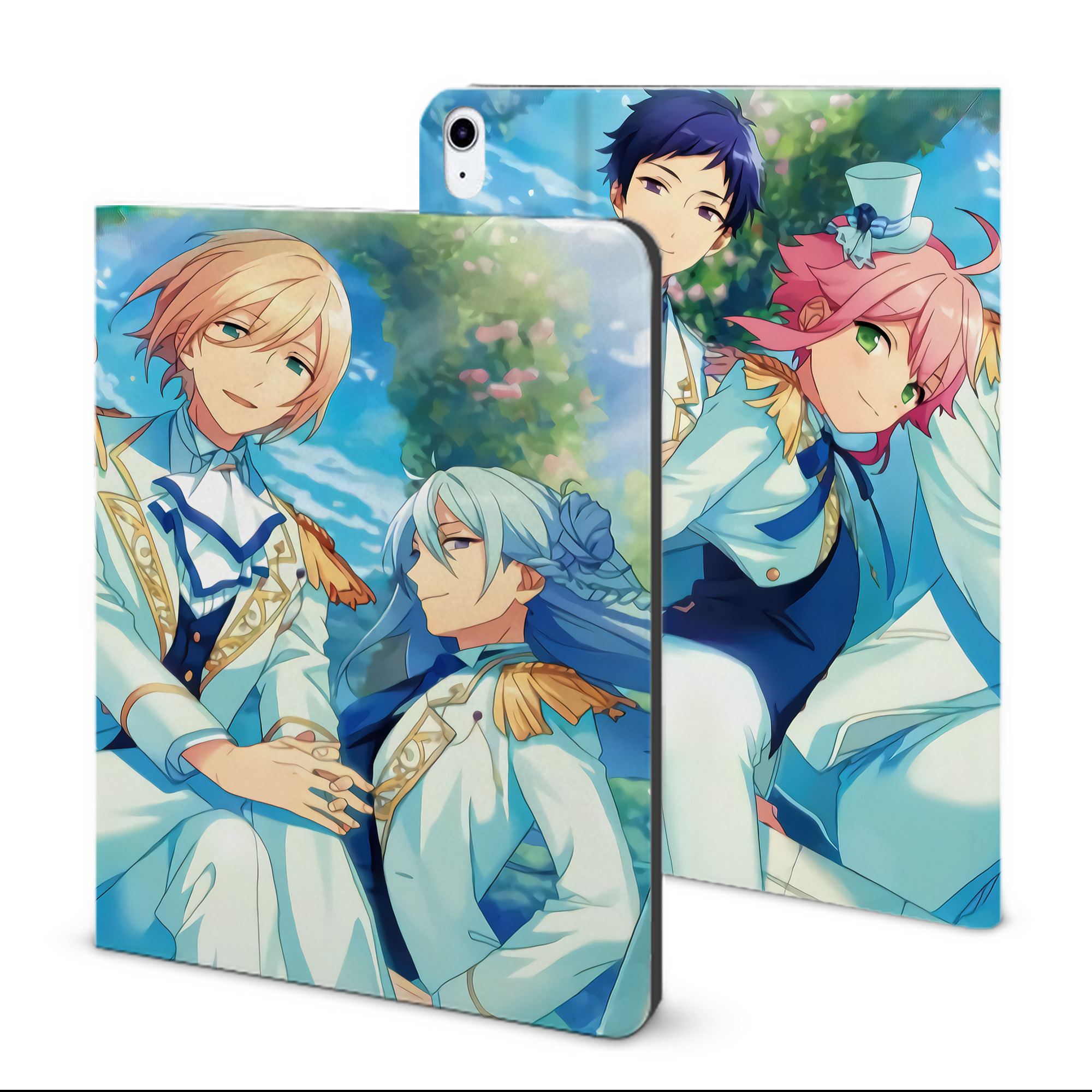 （画像用） あんさんぶるスターズ! Ensemble Stars IPad ケース ブック型 PUレザー TPU 耐衝撃 軽量 薄型 ペン収納なし 全面保護 IPad 各モデル対応